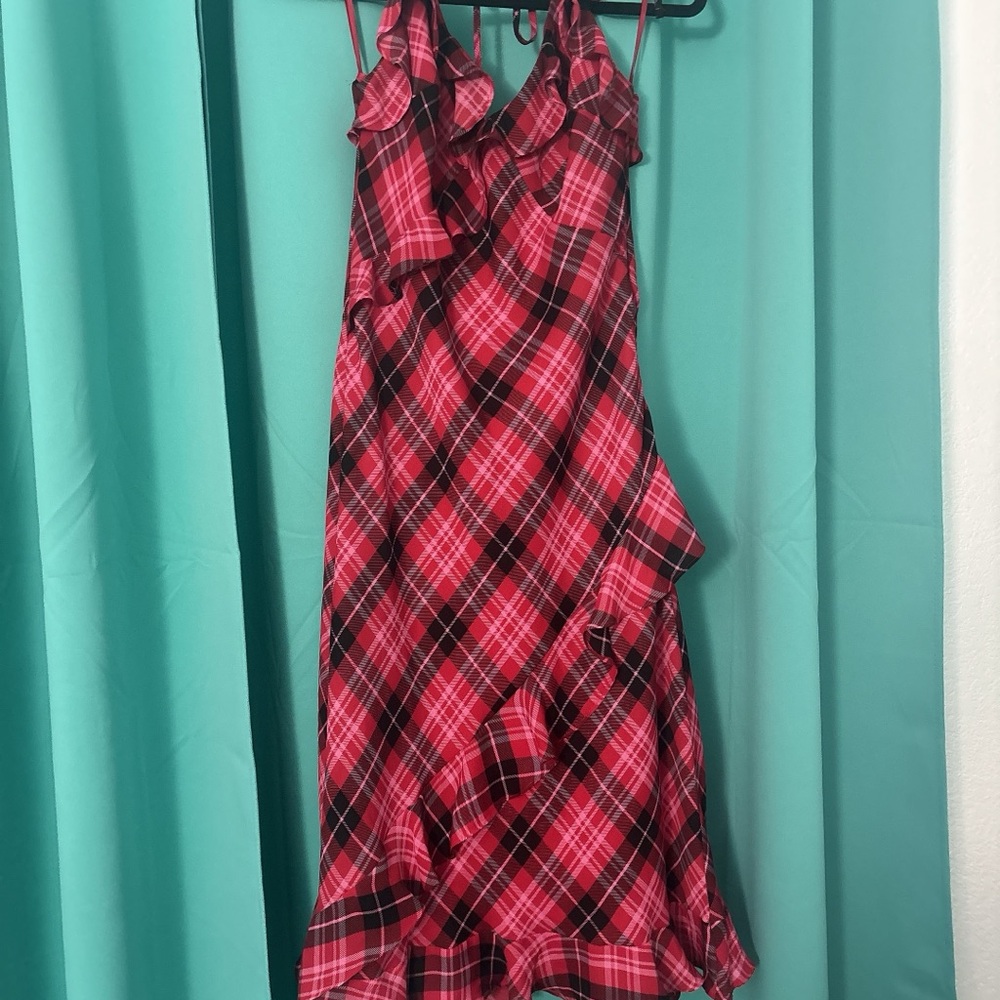 PINK Victoria's Secret Red and Black Plaid Dress NWT